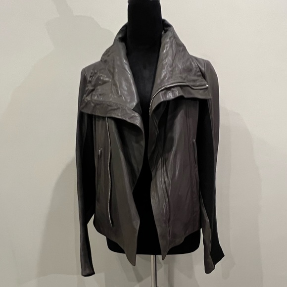 June Genuine Leather Jacket in Dark Olive | Size M - Picture 2 of 15